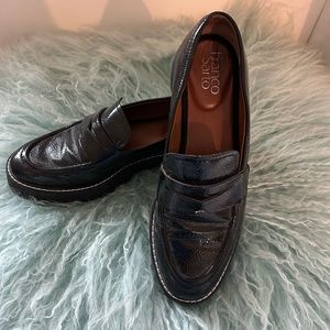 FRANCO SARTO Balin Lug Sole Loafers - Black Patent